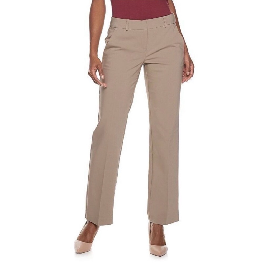 APT. 9 Torie Khaki Trouser Pants Size 10 Stretch Career Office Workwear